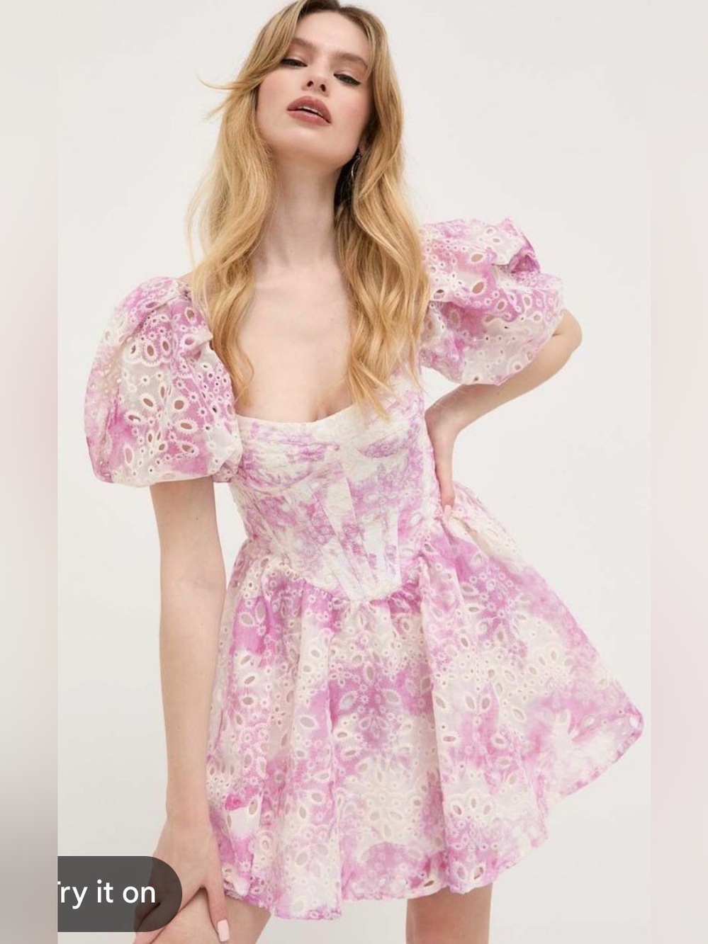 Bardot Kiah eyelet corset mini dress